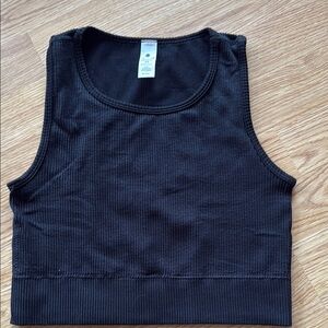 Yogalicious Black Ribbed Tank Top
